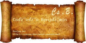Csávás Benjámin névjegykártya