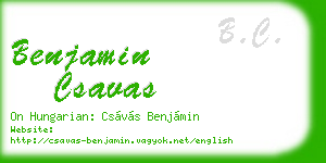 benjamin csavas business card